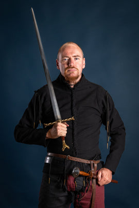 15th century arming doublet, black