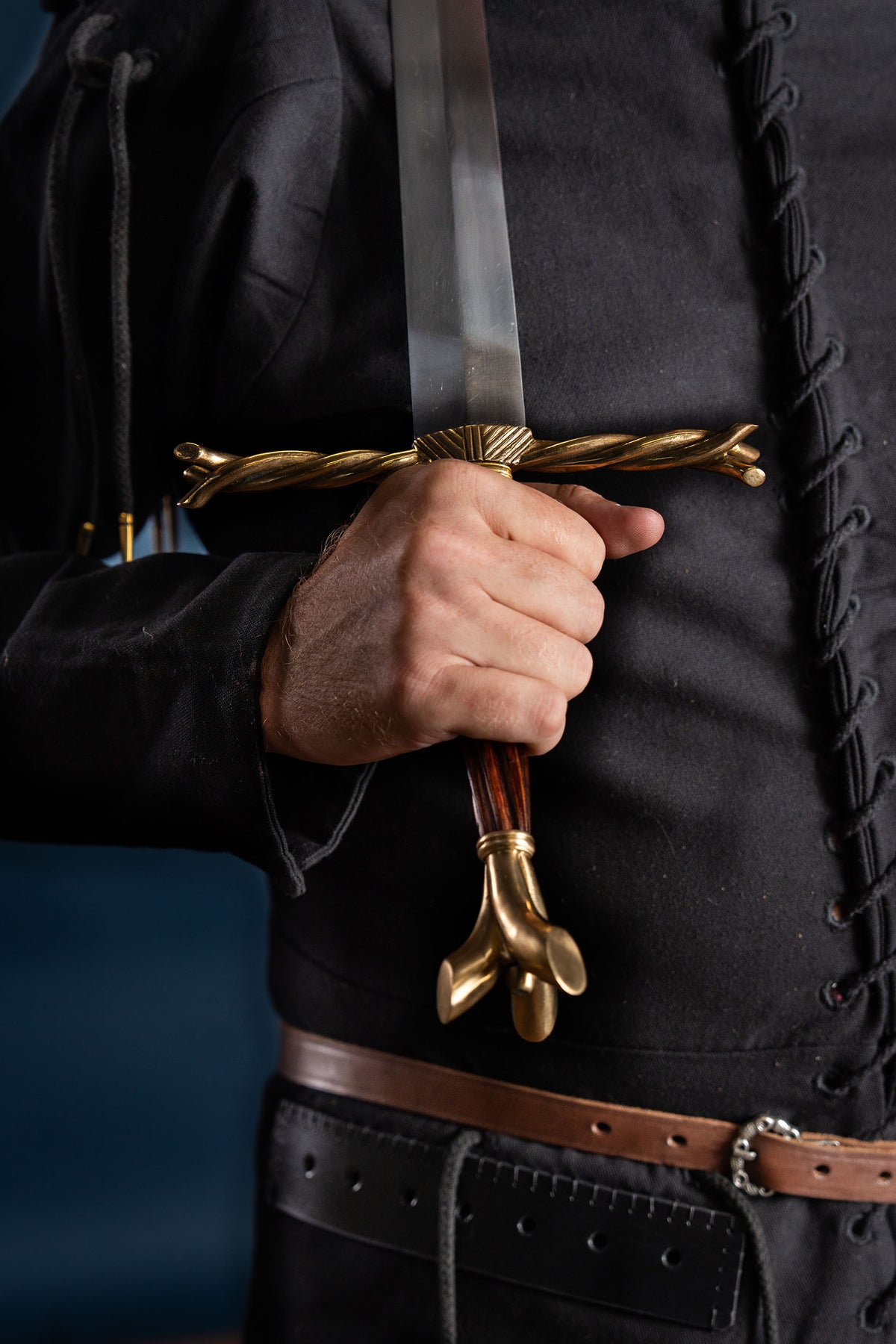 15th century arming doublet, black