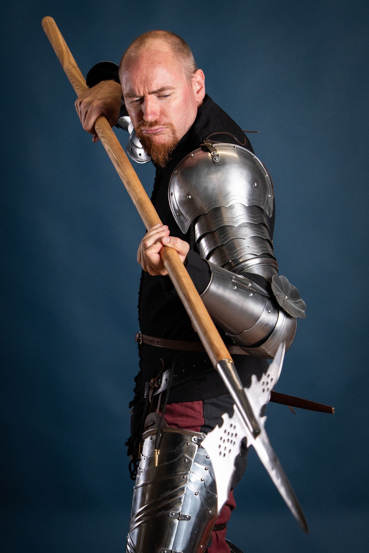 15th century arming doublet, black