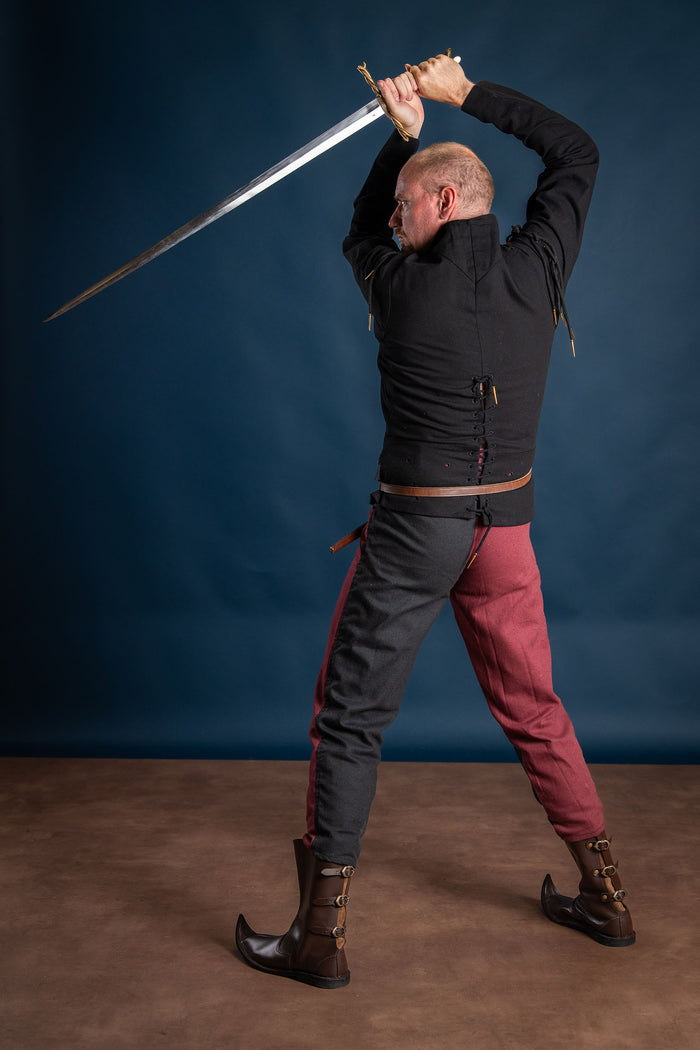 15th century arming doublet, black