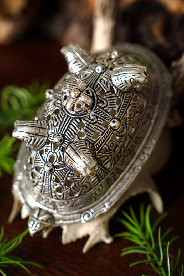 Viking turtle brooch Birka, silver-plated, price per piece