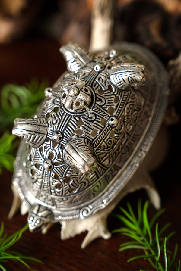 Viking turtle brooch Birka, silver-plated, price per piece