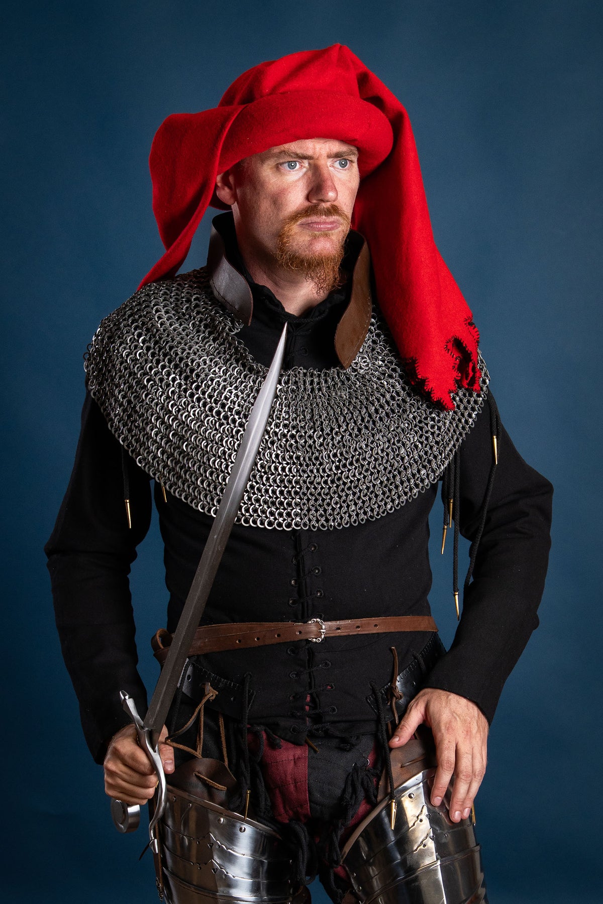 Chainmail standard, mixed riveted round rings, 9 mm