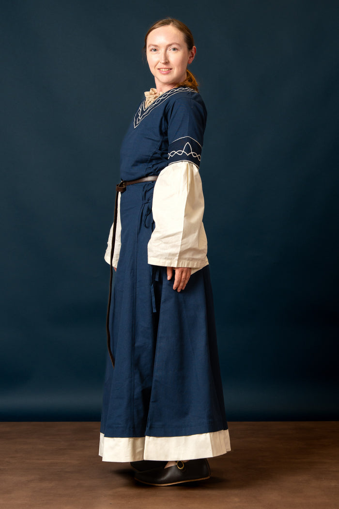 Gothic Bliaut Fiona, blue-natural