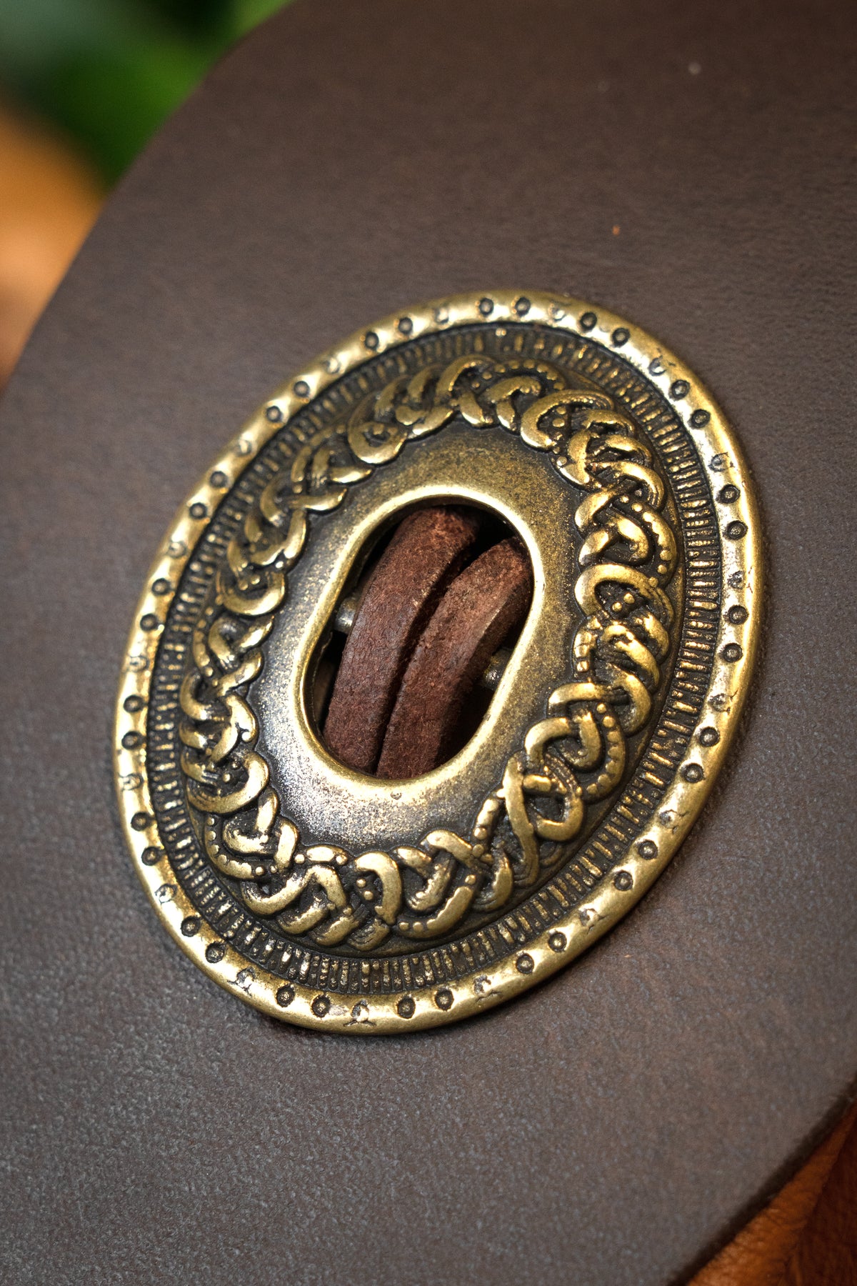 Medieval money pouch, large, light brown