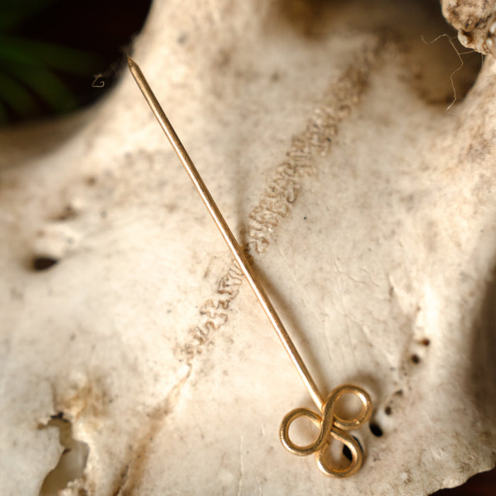 Late medieval veil pin, bronze