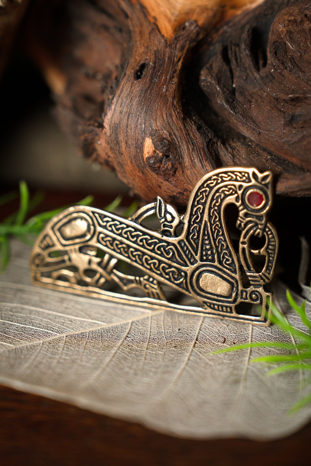 Vendel horse brooch Birka, left, bronze