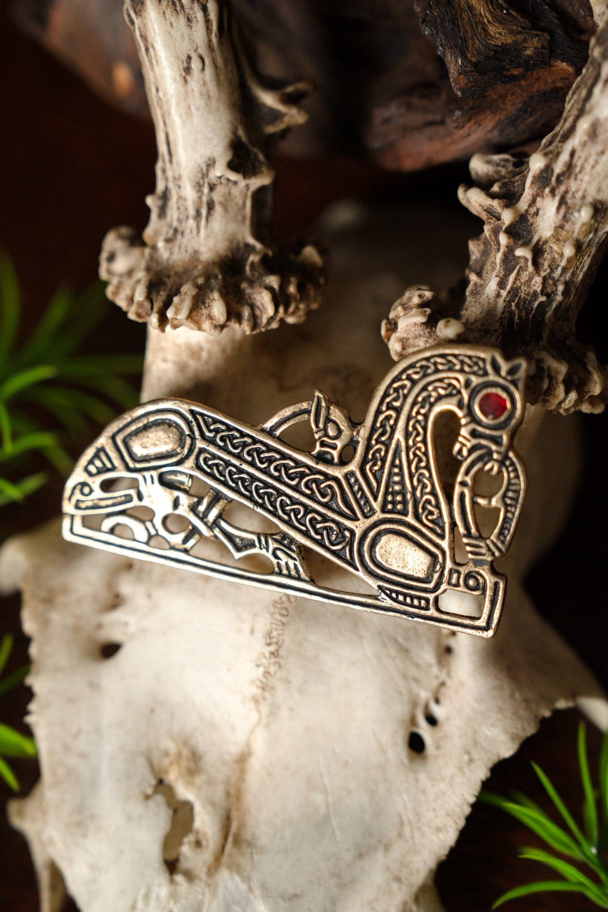 Vendel horse brooch Birka, left, bronze