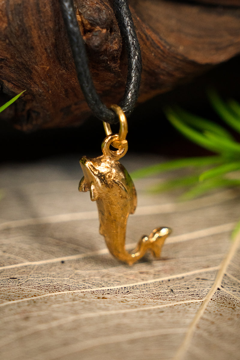 Pendentif dauphin romain, étain