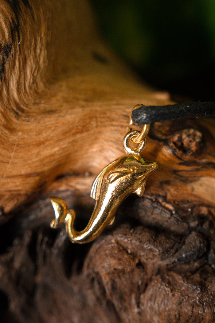 Roman dolphin pendant, pewter
