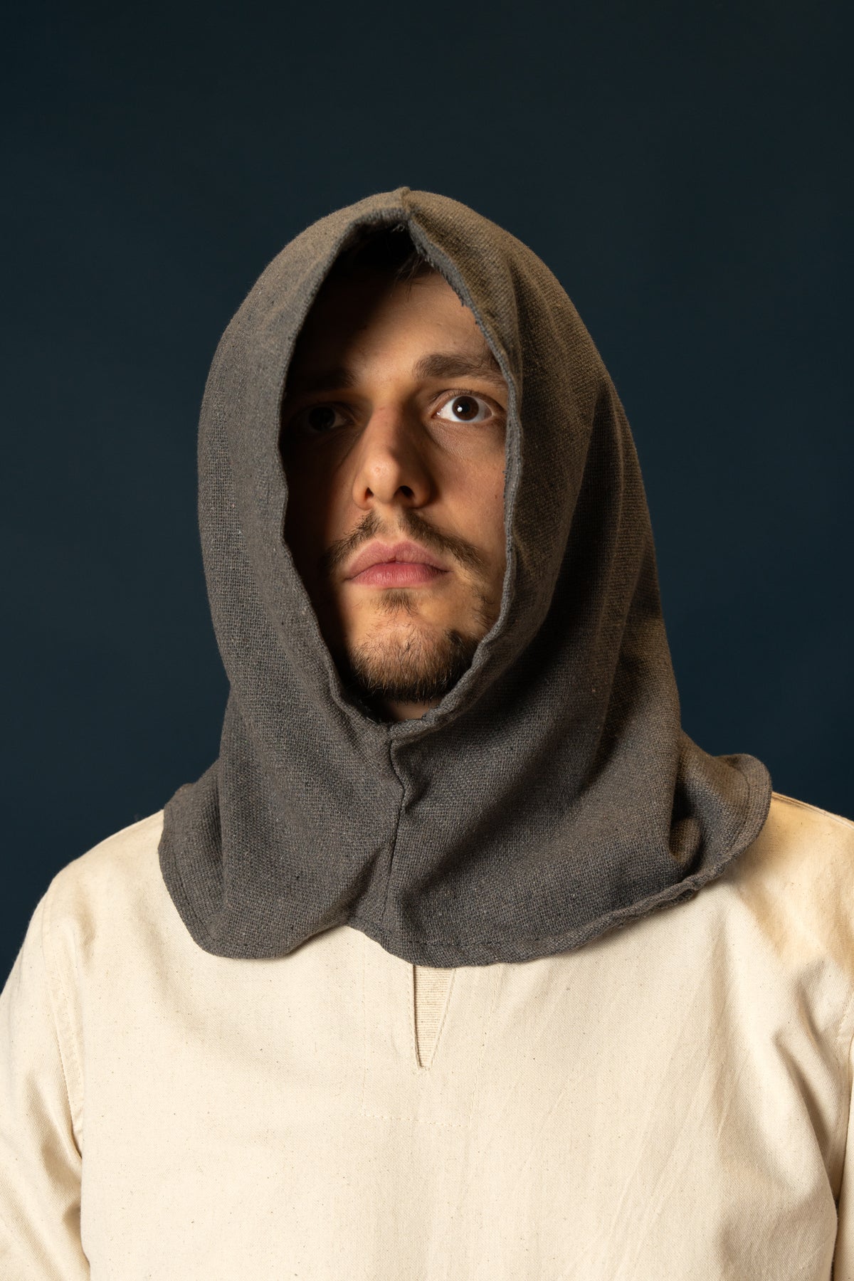 Medieval hood, grey