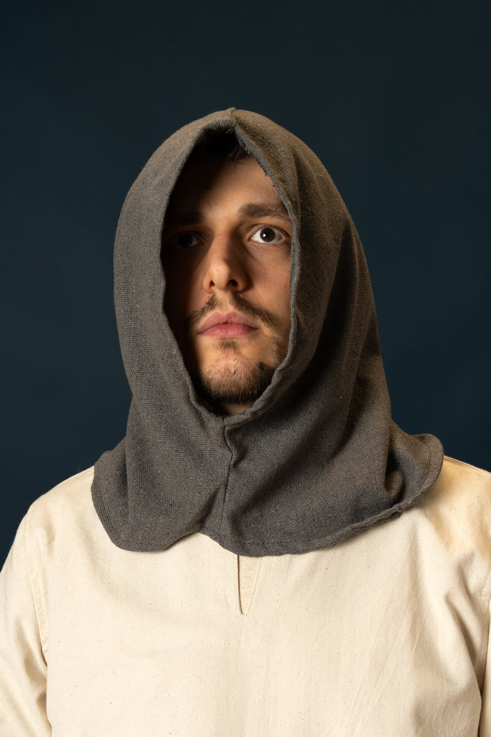 Medieval hood, grey