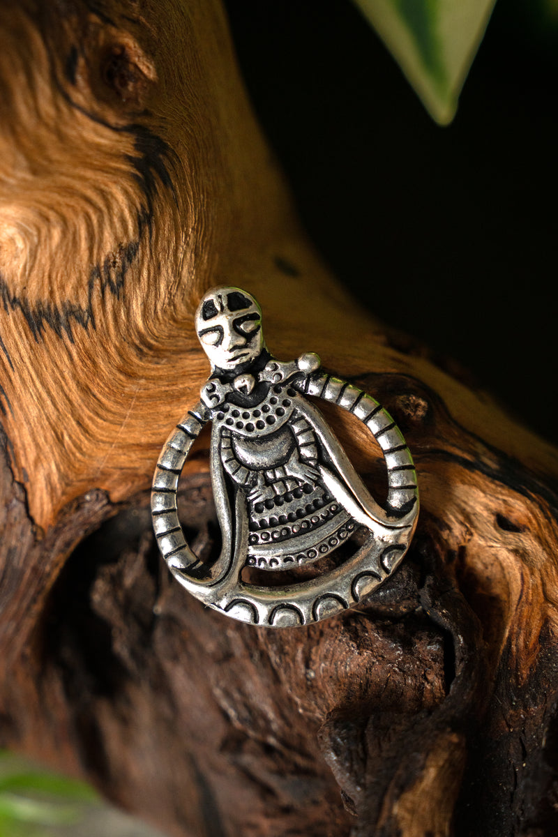 Amulette viking Freya, bronze argenté