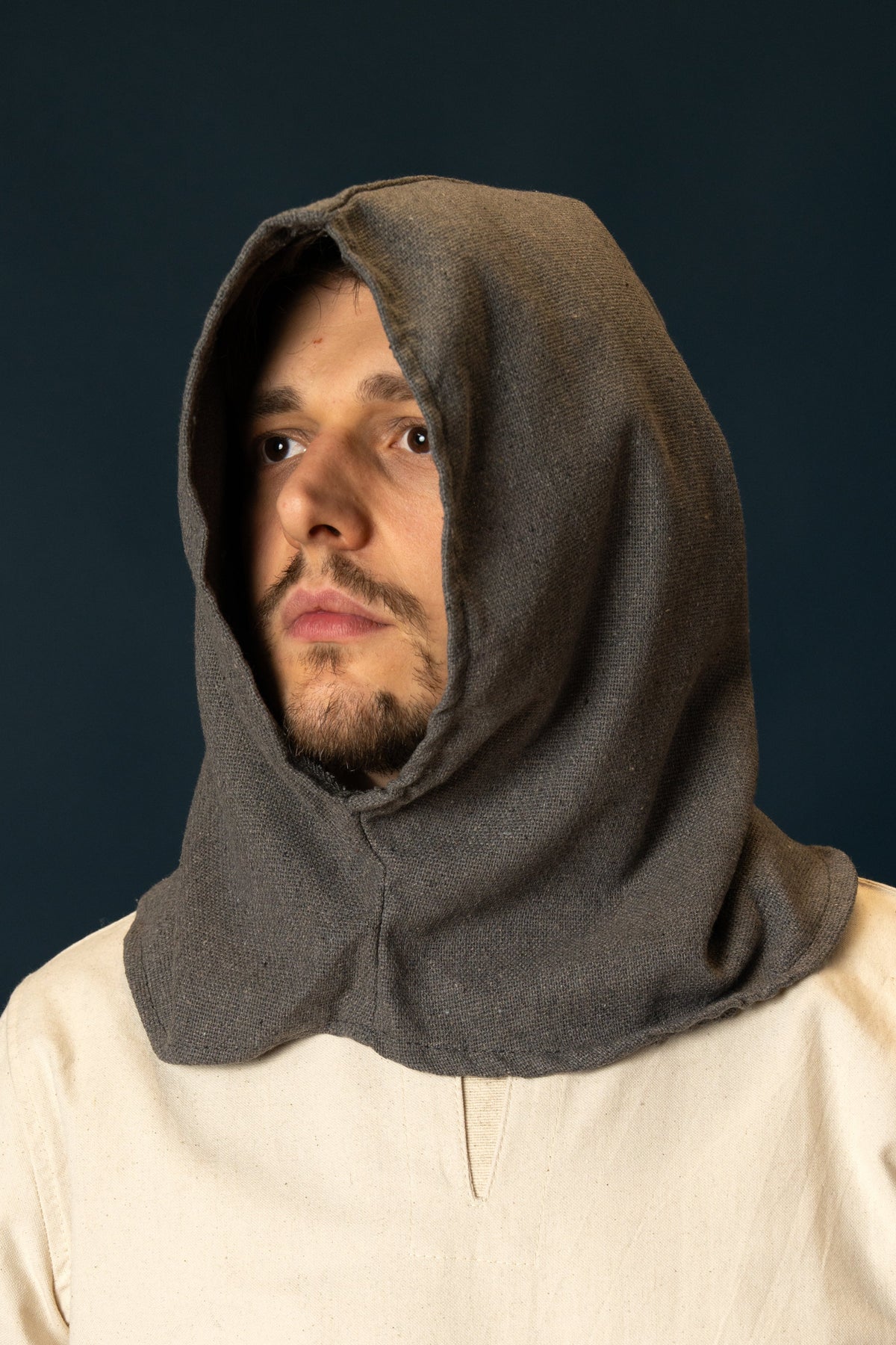 Medieval hood, grey