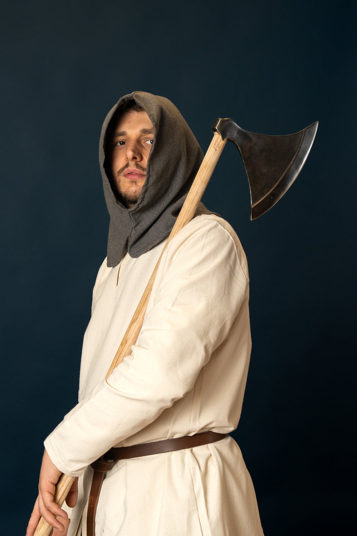 Medieval hood, grey