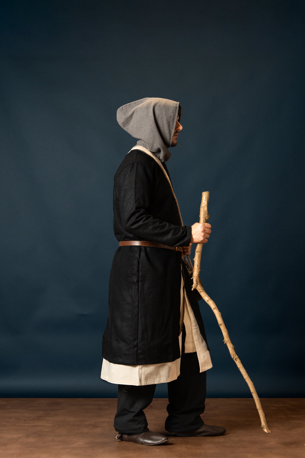 Medieval hood, grey
