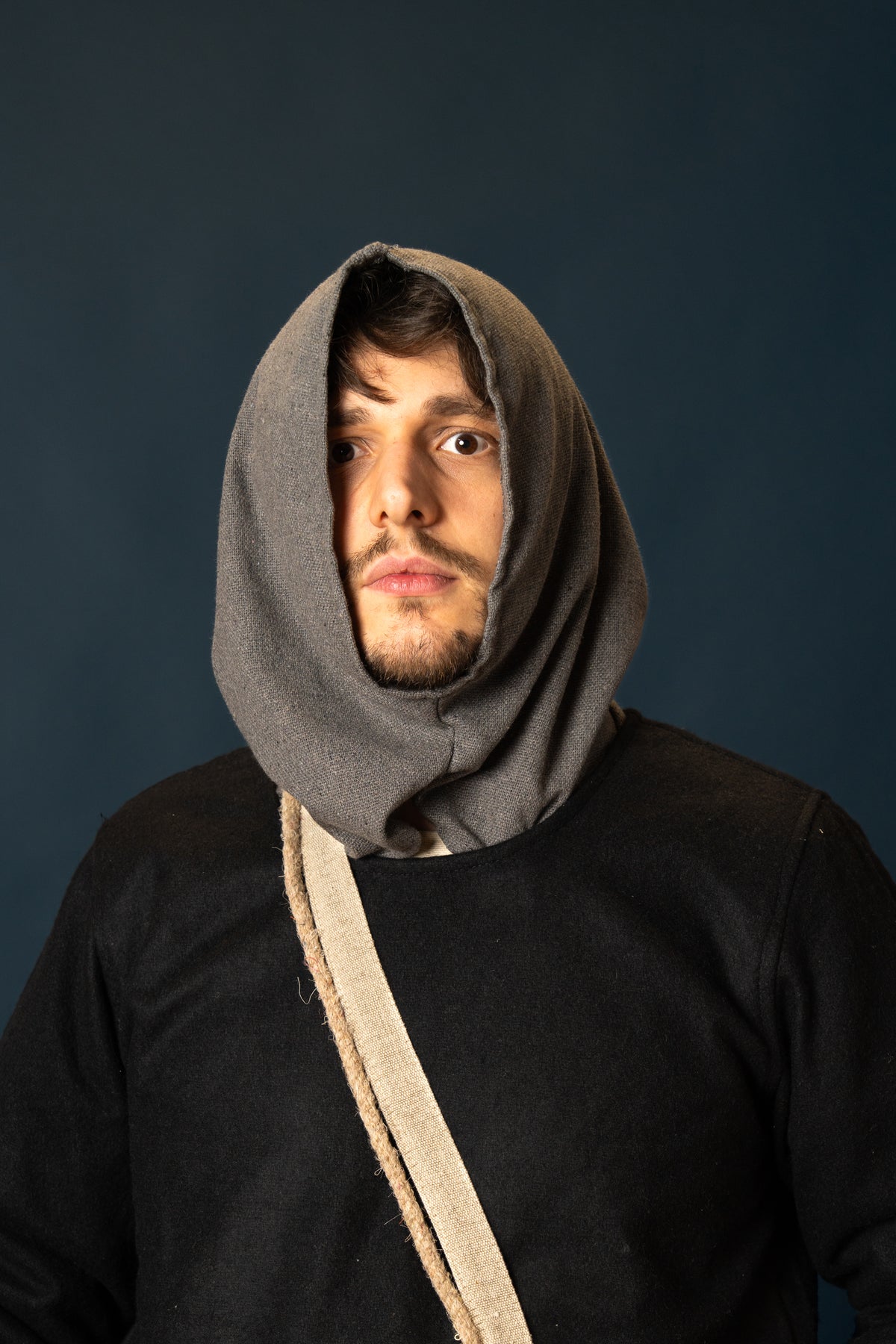 Medieval hood, grey