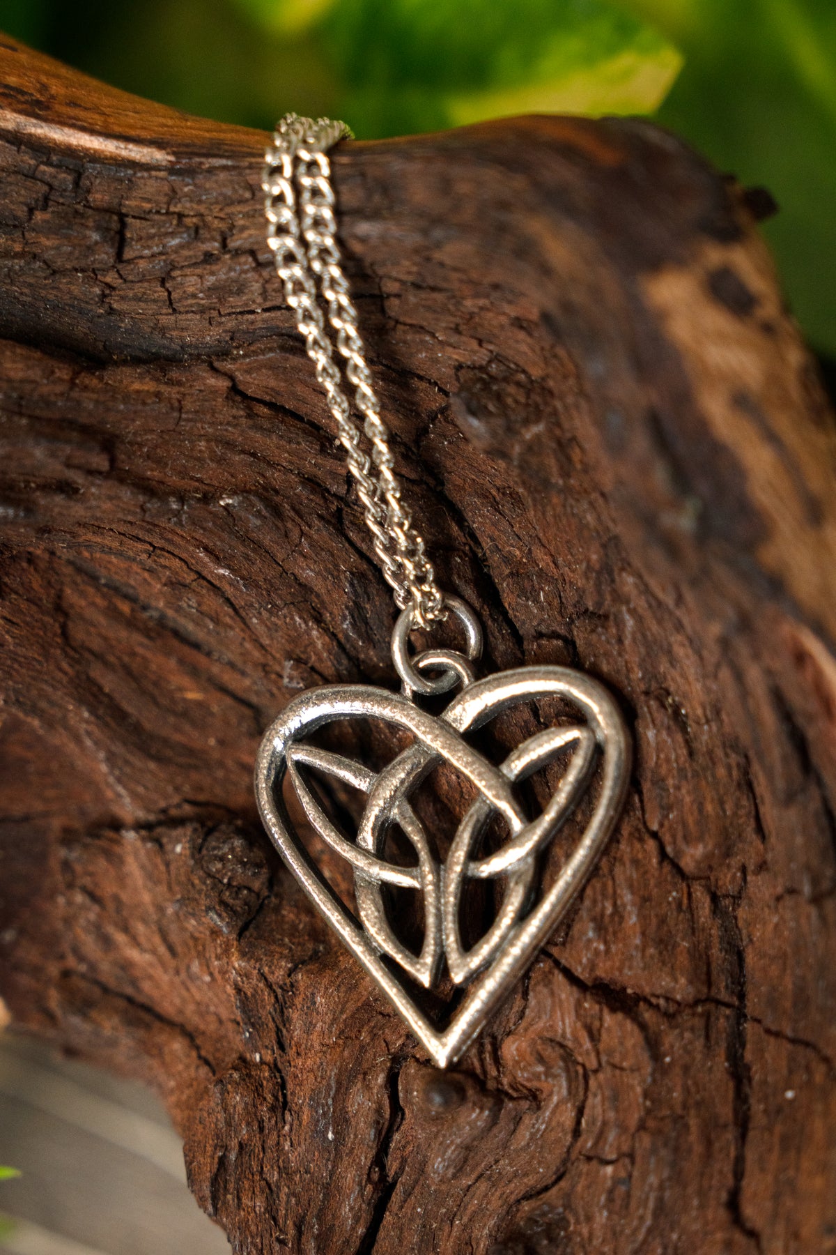 Celtic heart pendant, pewter