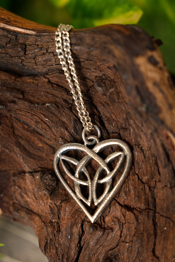 Celtic heart pendant, pewter