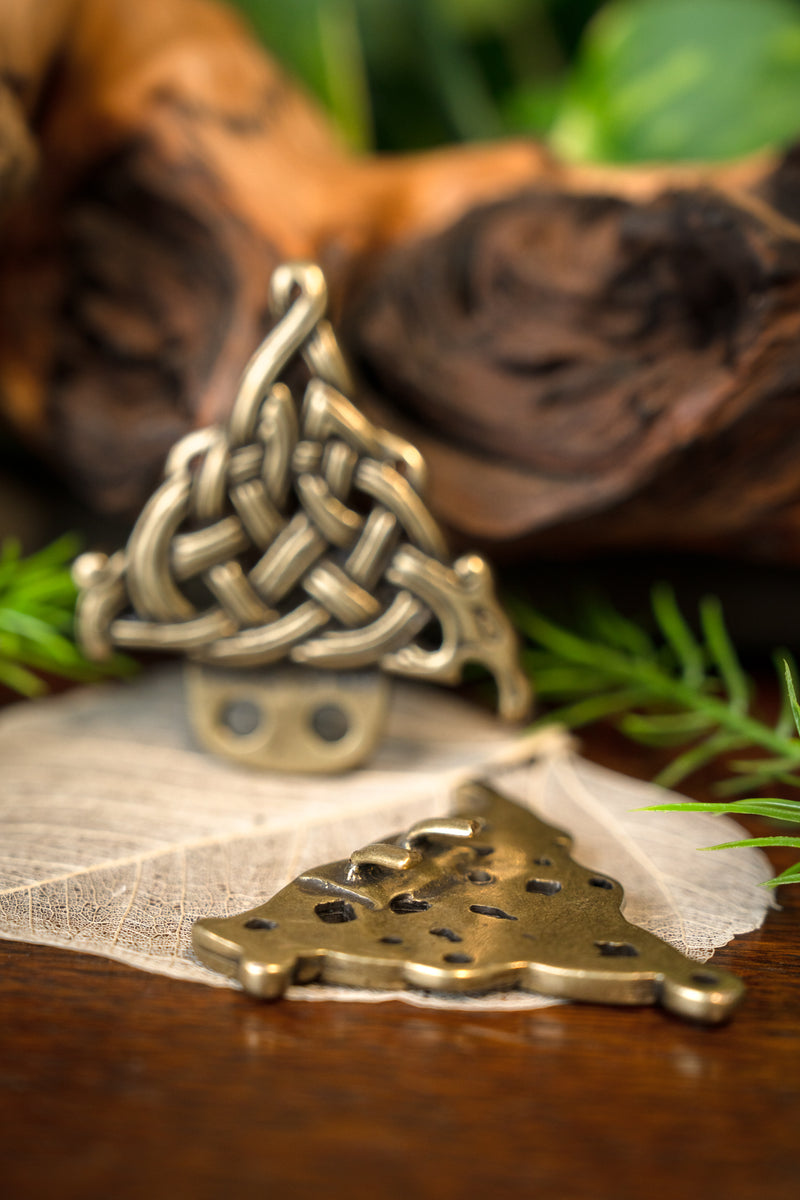 Keltische Mantelschließe, bronzefarben, Zamak