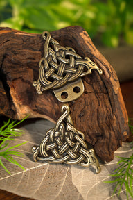 Celtic cloak clasp, bronze colour, zamak