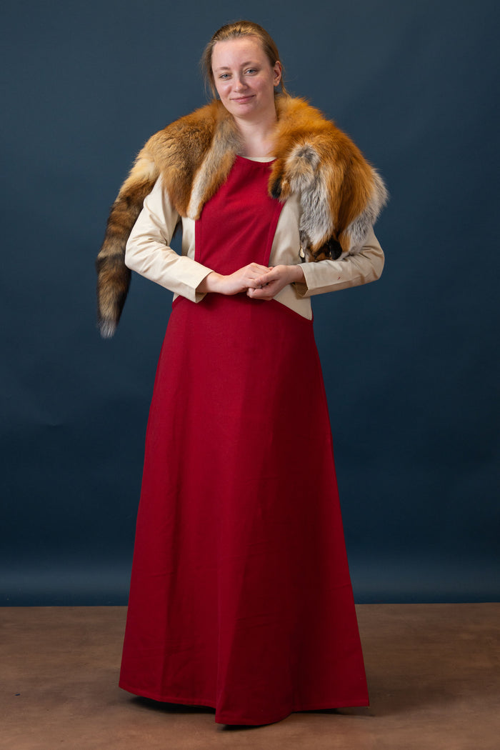 Medieval surcotte Isabeau, red