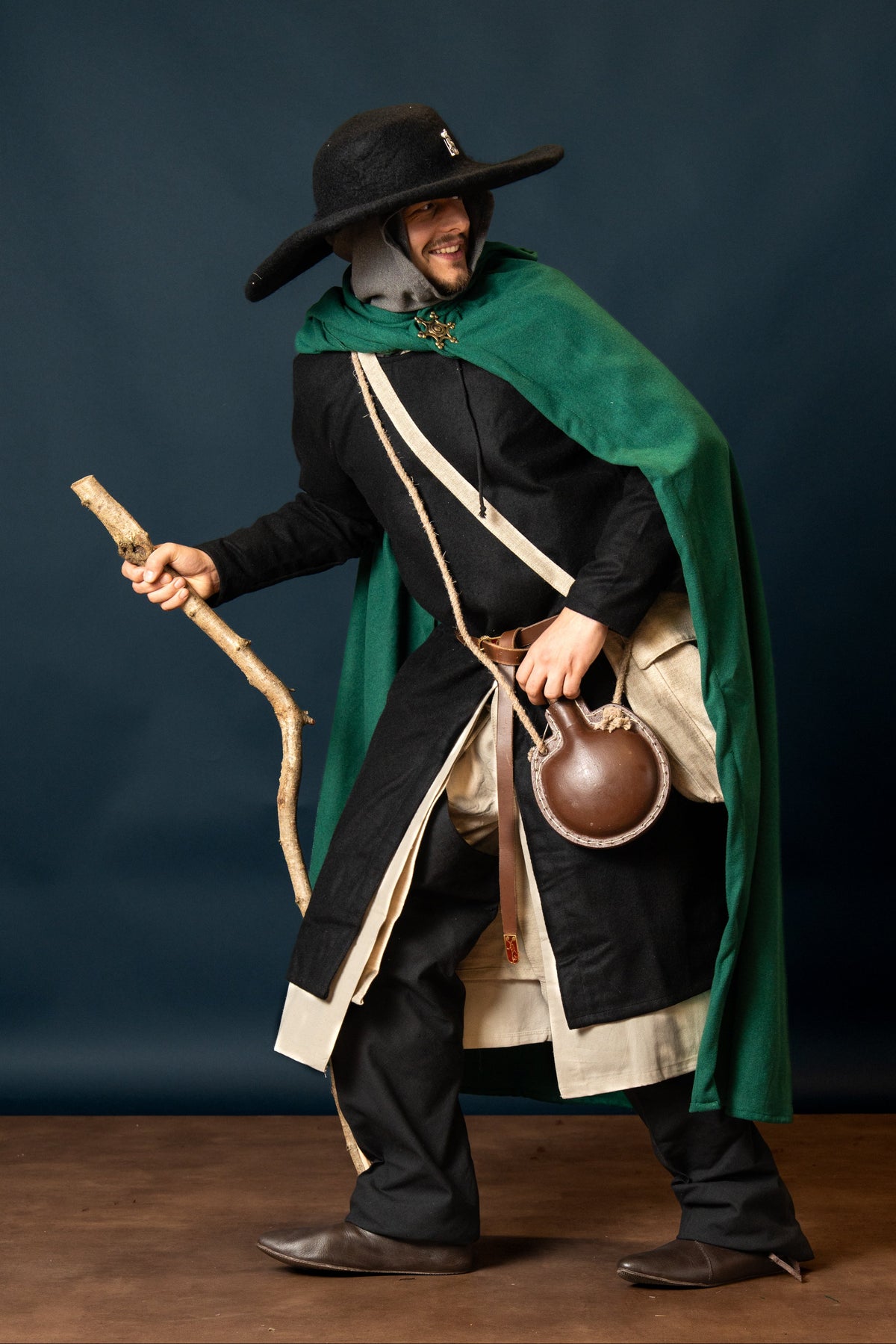 Cloak Aaron, wool blend, green