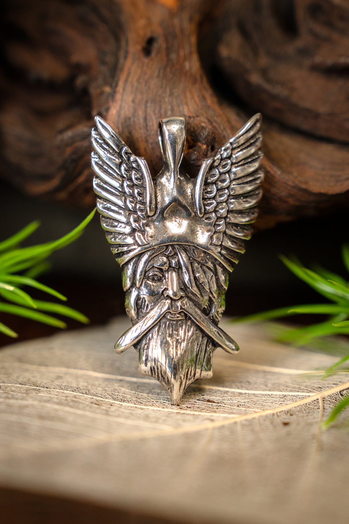 Odin pendant, sterling silver