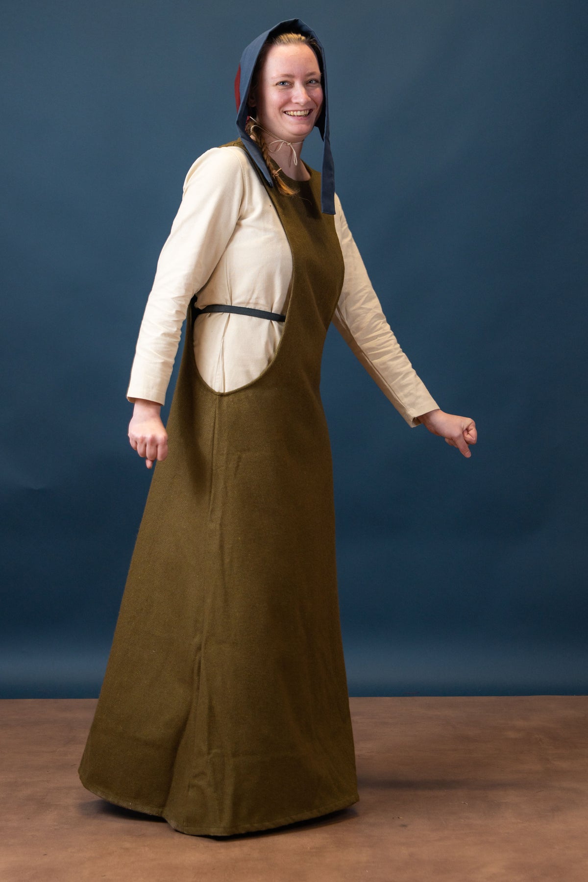 Surcote Albrun, green, wool blend