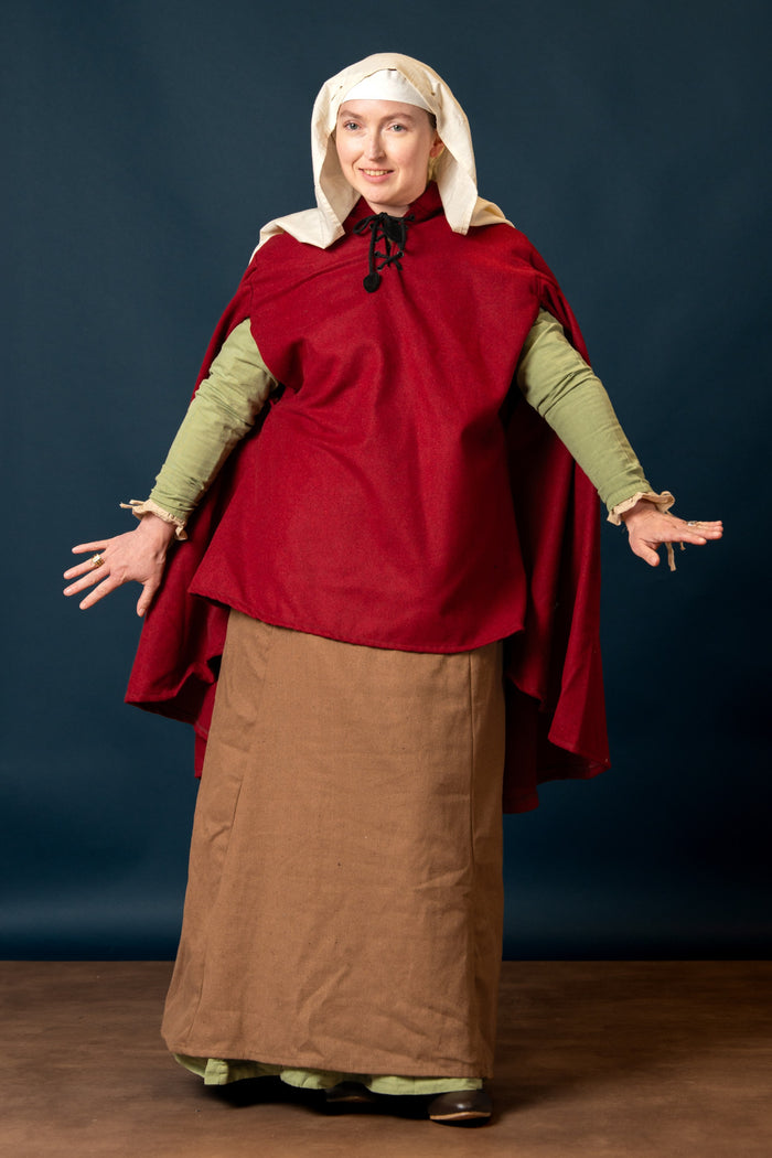 Gardecorp, travel cloak Raven, wool blend, red