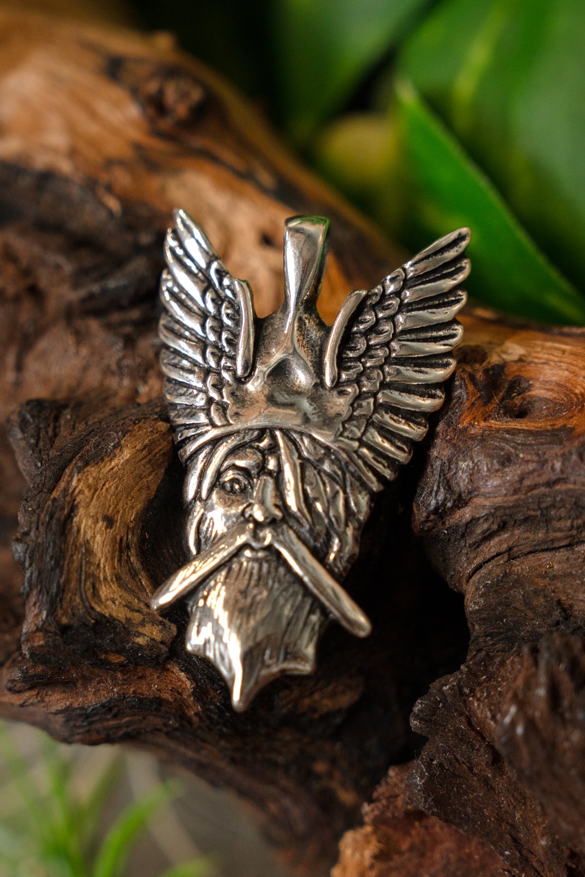 Odin pendant, sterling silver
