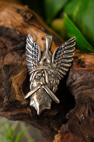 Odin pendant, sterling silver