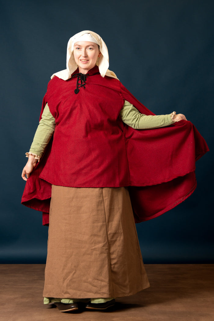 Gardecorp, travel cloak Raven, wool blend, red