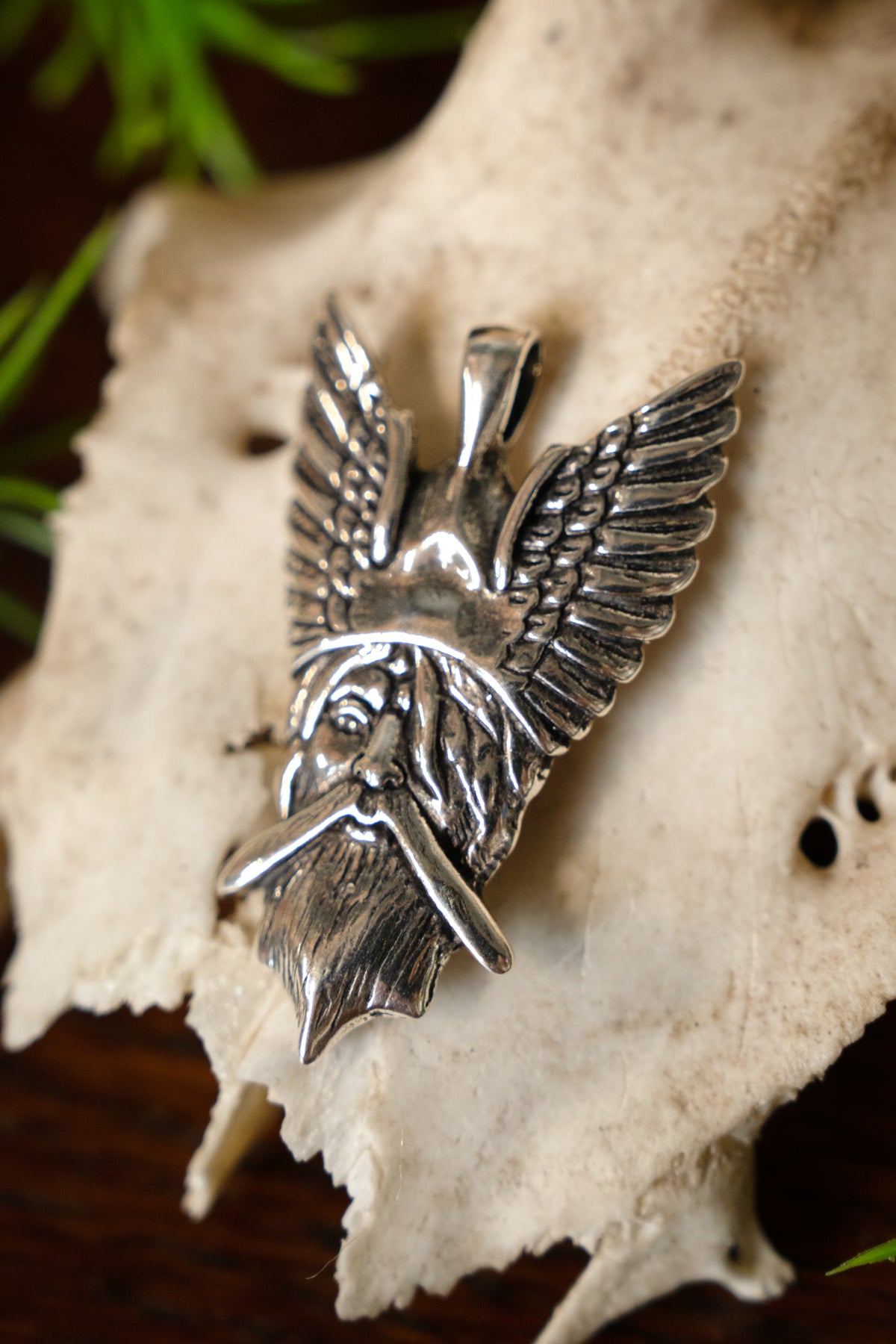 Odin pendant, sterling silver