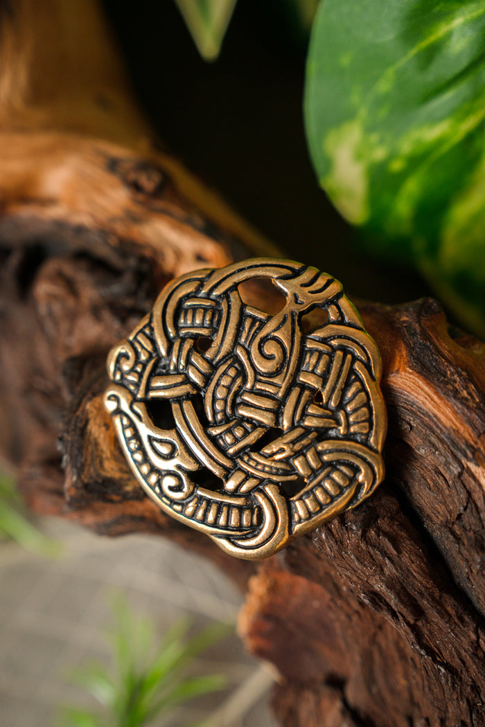 Urnes style disc fibula, bronze