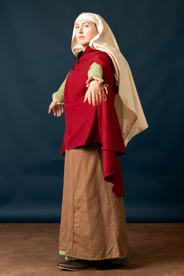 Gardecorp, travel cloak Raven, wool blend, red