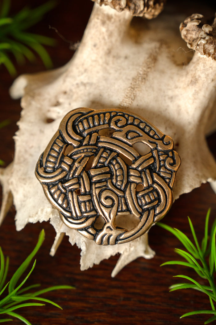 Urnes style disc fibula, bronze