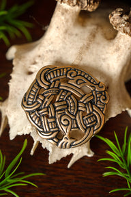Urnes style disc fibula, bronze