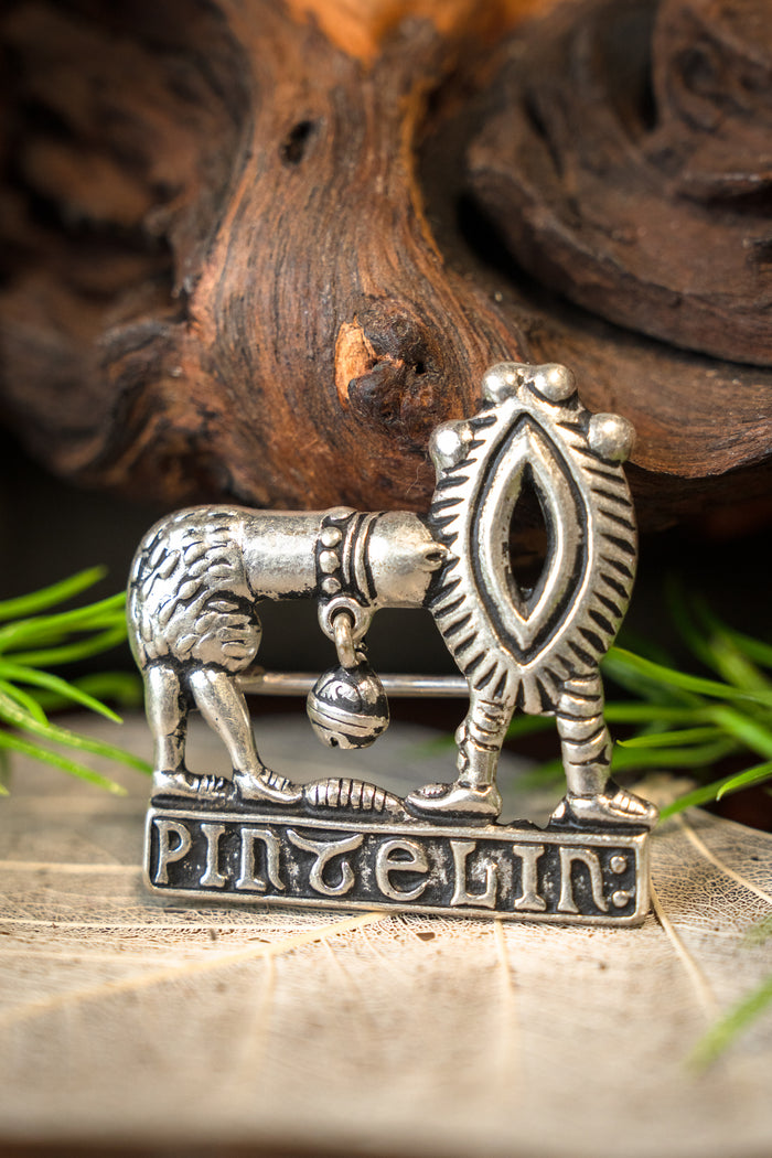 Medieval badge phallus and vulva, silvered bronze