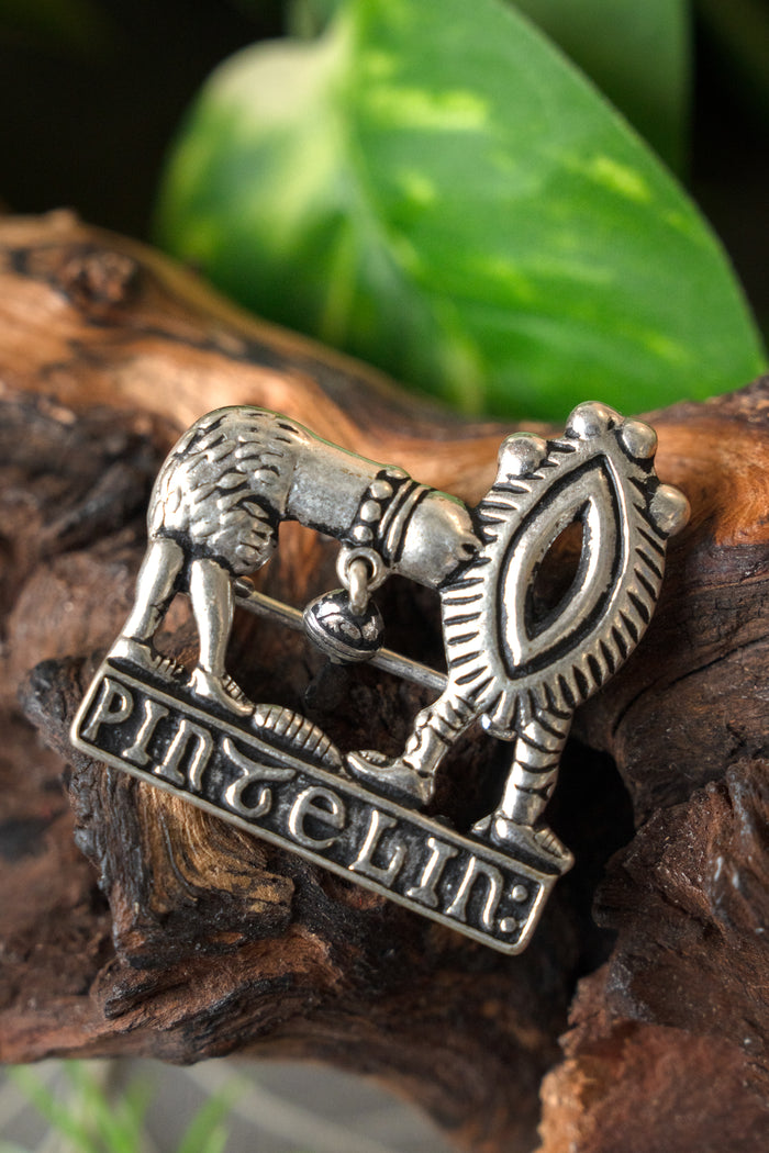 Medieval badge phallus and vulva, silvered bronze