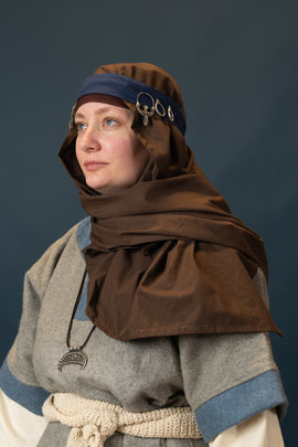 Headkerchief Emil, 90x130 cm, brown