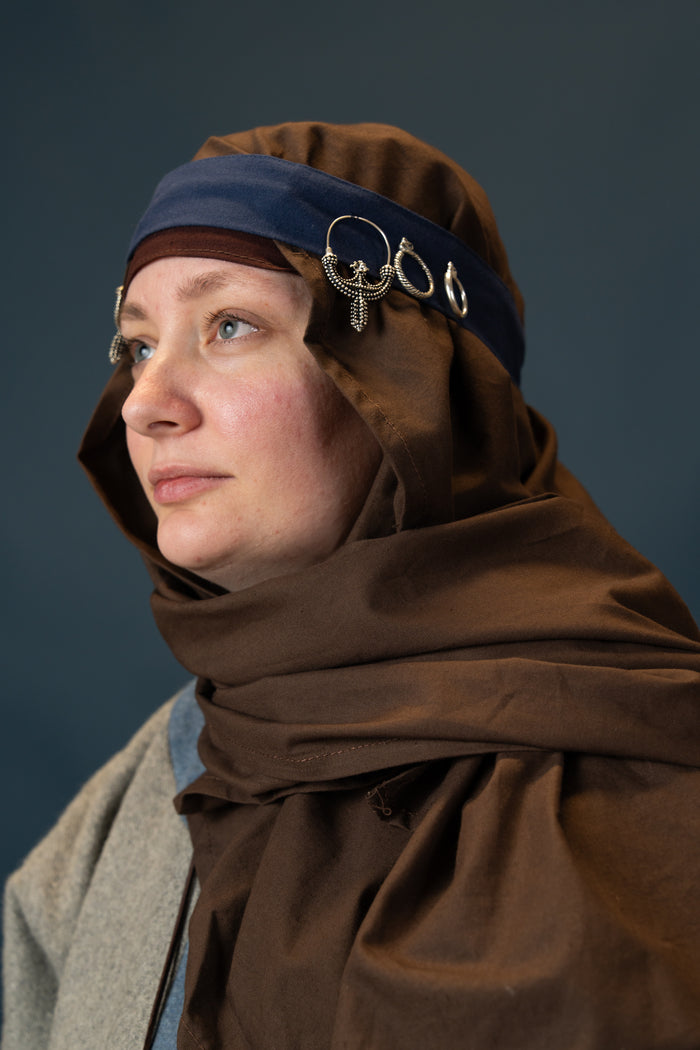 Headkerchief Emil, 90x130 cm, brown