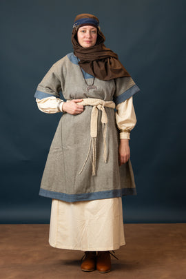 Rusvik Viking dress Luiza, wool blend, blue-grey