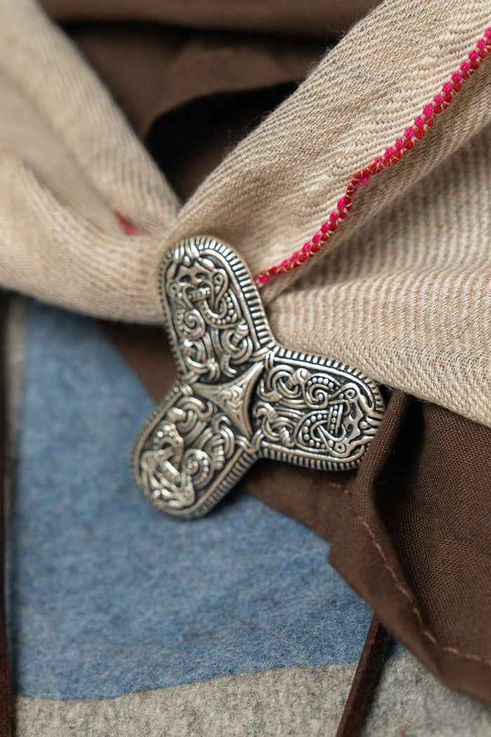 Viking trefoil fibula Tranby, silver-plated