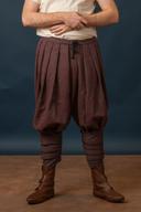Rusvik Viking trousers Borys, herringbone pattern, wool blend, burgundy red