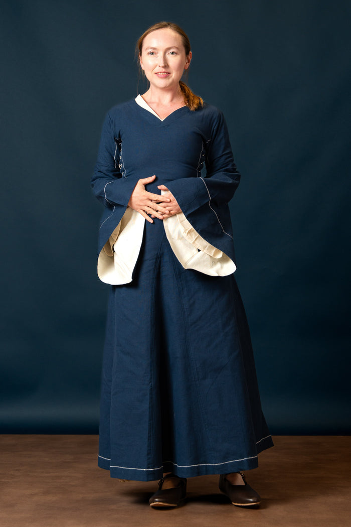 Medieval bliaut Amal, blue-white