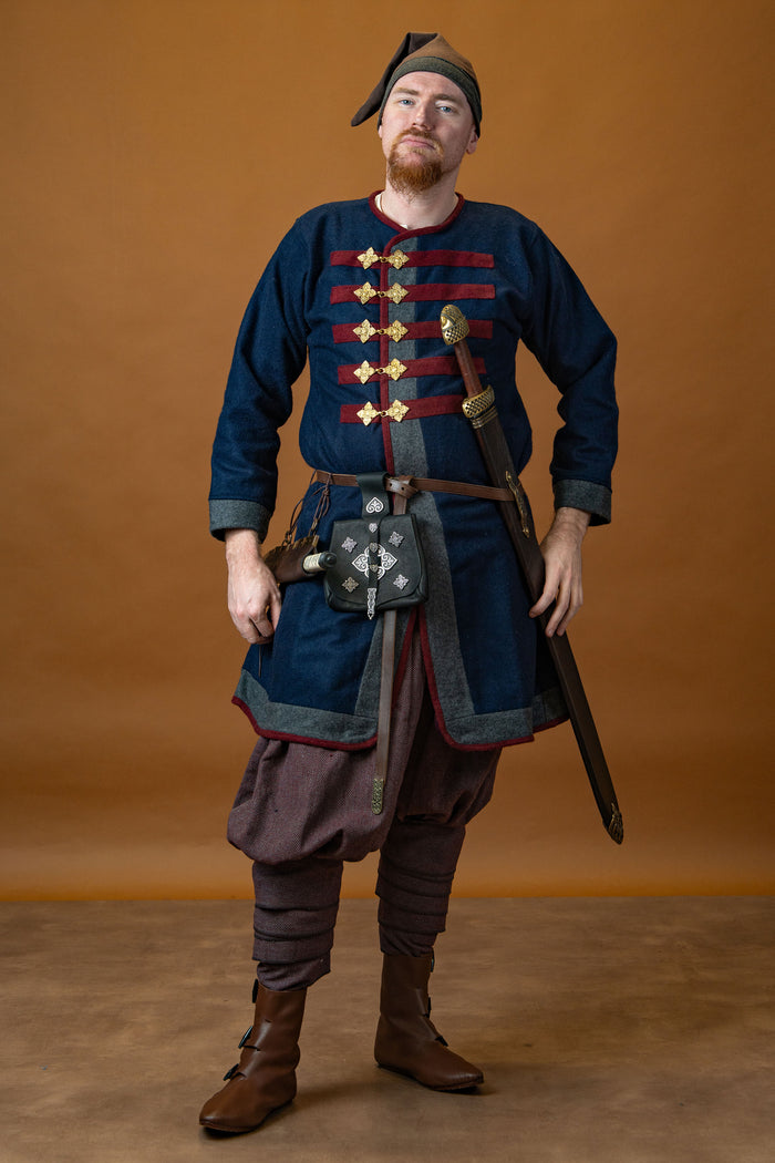 Rusvik Viking kaftan Kosma, blue, wool blend
