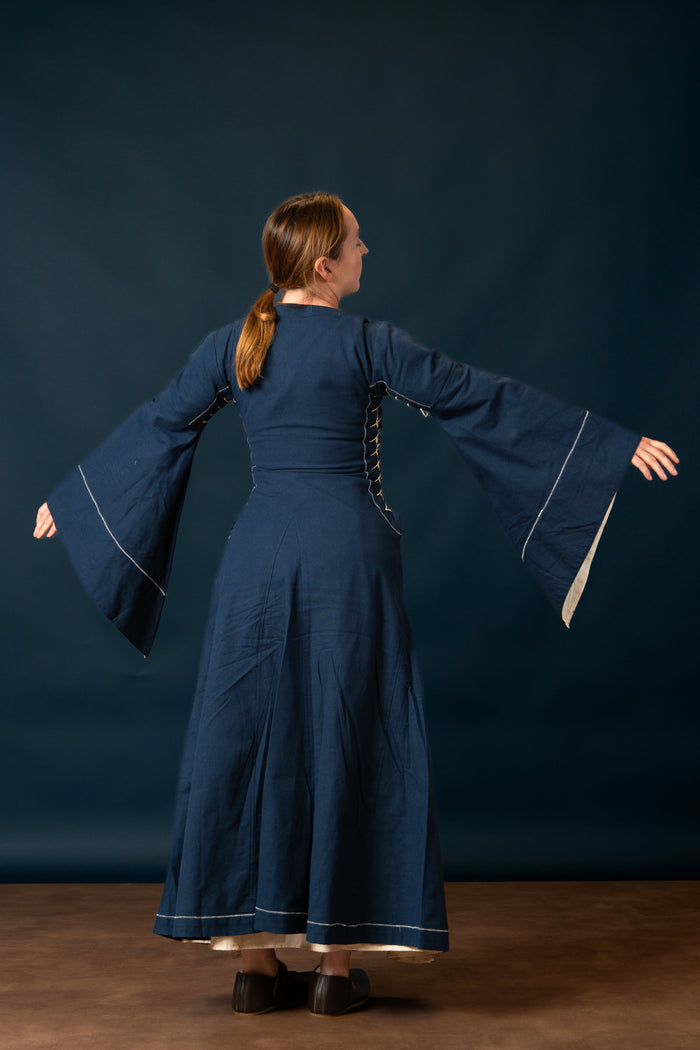 Medieval bliaut Amal, blue-white