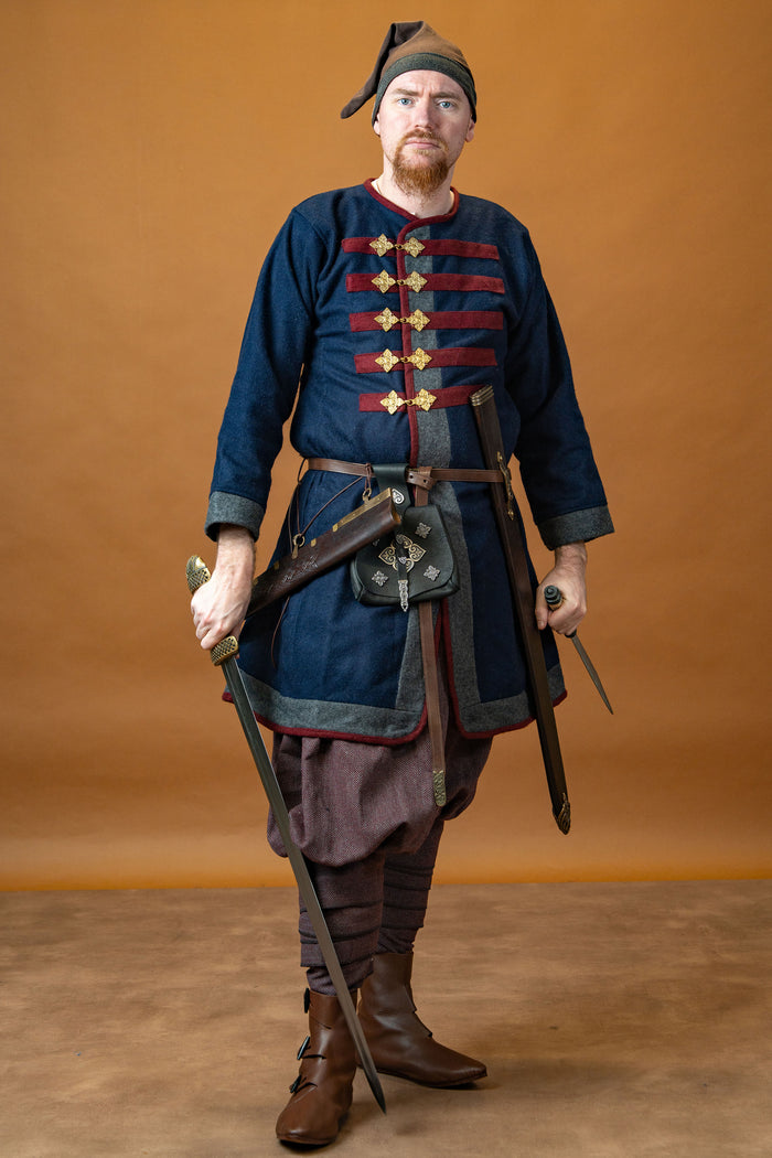 Rusvik Viking kaftan Kosma, blue, wool blend