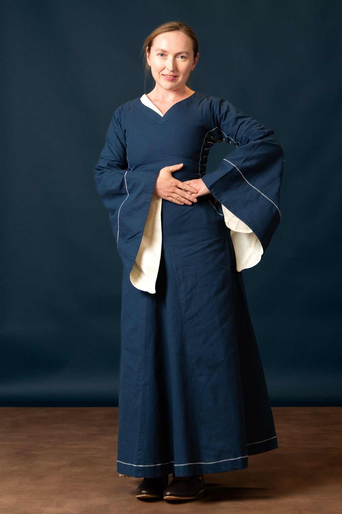 Medieval bliaut Amal, blue-white
